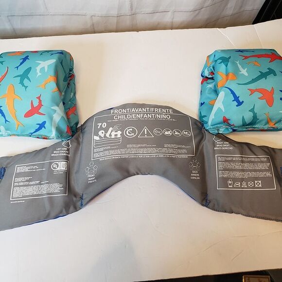 CUTE  Unisex Childs Swim Blue Shark Float Life Vest Jacket 33 - 55lbs - Picture 4 of 6